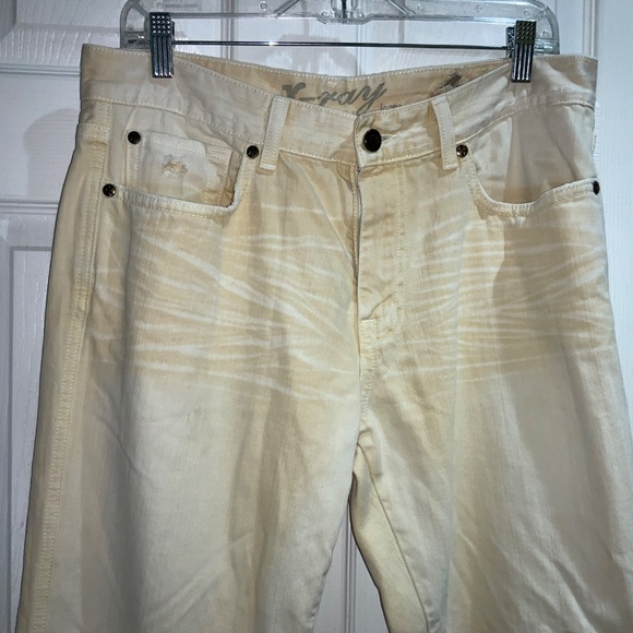 X-Ray Jeans off white jeans Sz 34 factory distressed whiskering - Picture 2 of 8